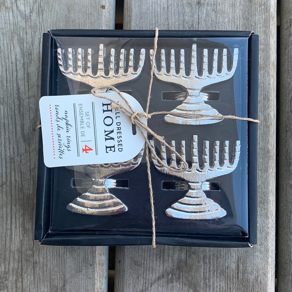 Well Dressed Home Other - NEW Well Dressed Home Menorah Napkin Rings